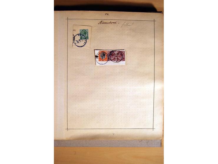 1915/20, Stempelsammlung der Mandatszeit mit einigen hundert Briefstücken und auch losen Marken, dabei viele bessere Stempel 