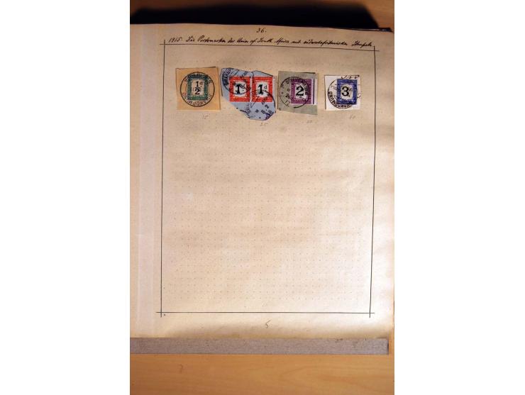 1915/20, Stempelsammlung der Mandatszeit mit einigen hundert Briefstücken und auch losen Marken, dabei viele bessere Stempel 