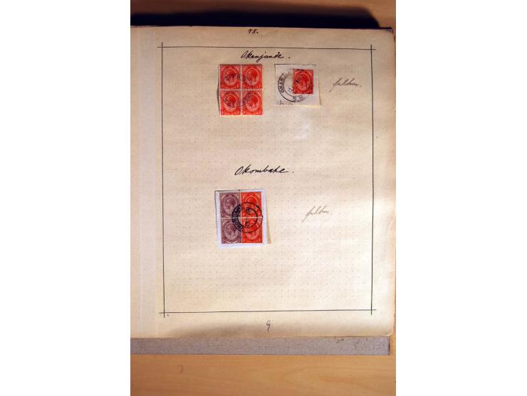 1915/20, Stempelsammlung der Mandatszeit mit einigen hundert Briefstücken und auch losen Marken, dabei viele bessere Stempel 