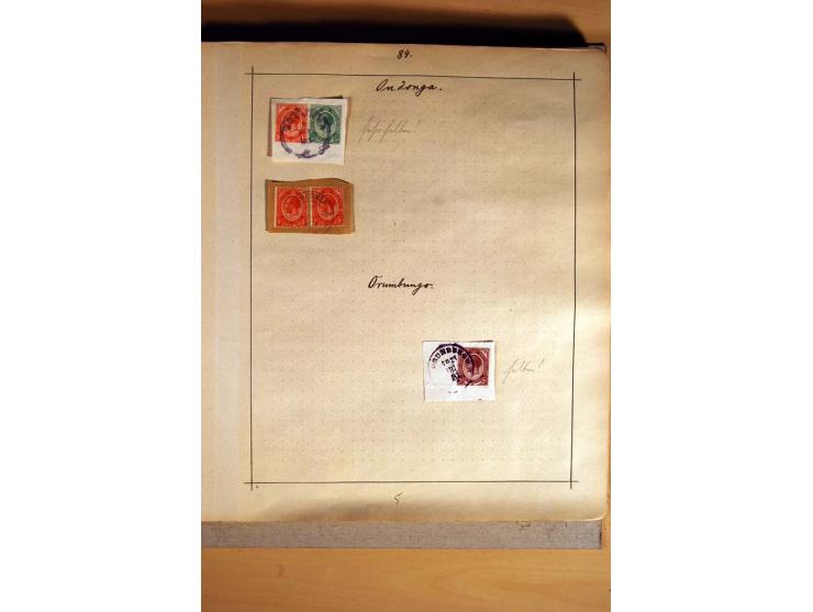 1915/20, Stempelsammlung der Mandatszeit mit einigen hundert Briefstücken und auch losen Marken, dabei viele bessere Stempel 