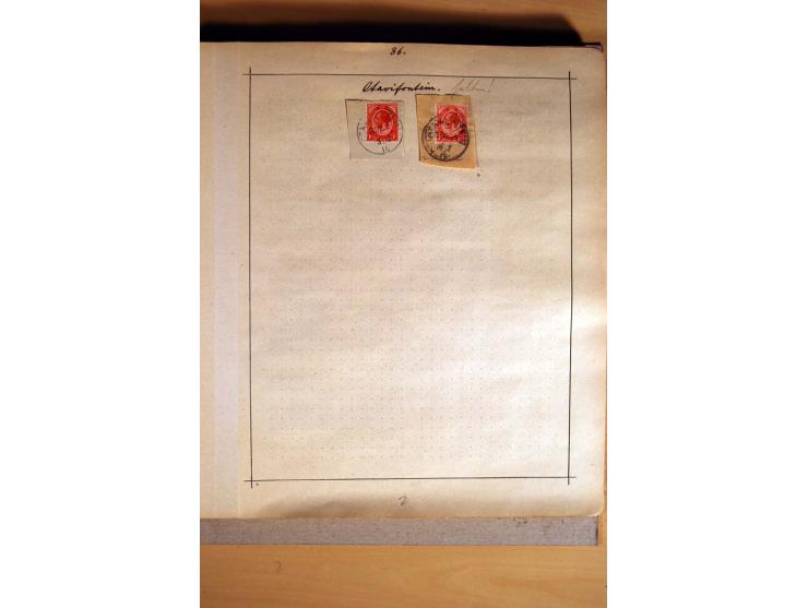 1915/20, Stempelsammlung der Mandatszeit mit einigen hundert Briefstücken und auch losen Marken, dabei viele bessere Stempel 