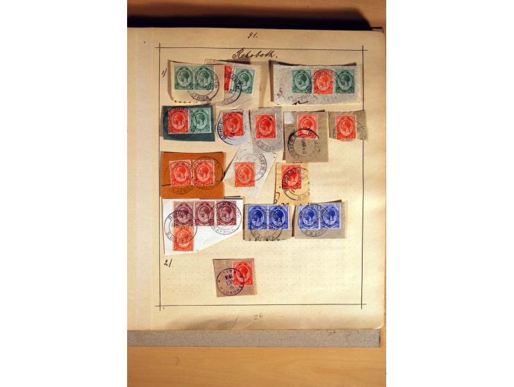 1915/20, Stempelsammlung der Mandatszeit mit einigen hundert Briefstücken und auch losen Marken, dabei viele bessere Stempel 