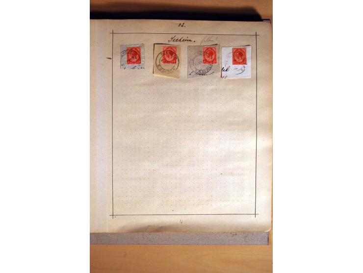 1915/20, Stempelsammlung der Mandatszeit mit einigen hundert Briefstücken und auch losen Marken, dabei viele bessere Stempel 