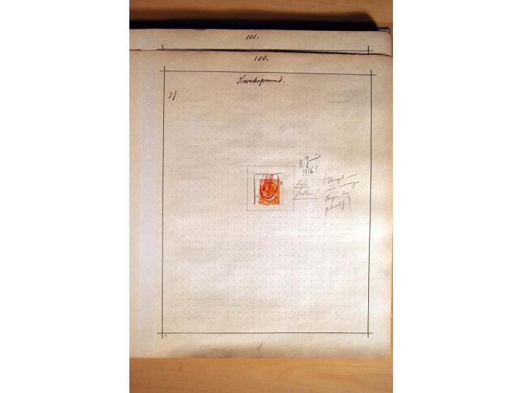 1915/20, Stempelsammlung der Mandatszeit mit einigen hundert Briefstücken und auch losen Marken, dabei viele bessere Stempel 