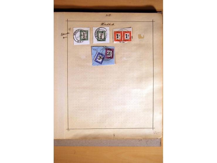 1915/20, Stempelsammlung der Mandatszeit mit einigen hundert Briefstücken und auch losen Marken, dabei viele bessere Stempel 