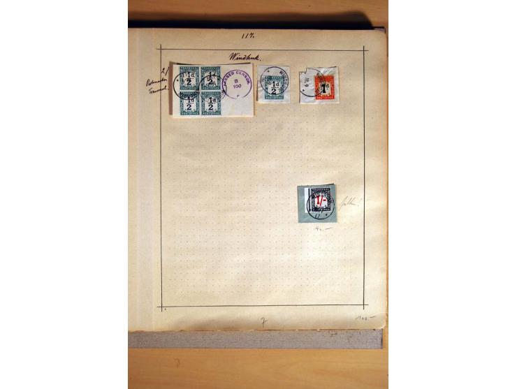 1915/20, Stempelsammlung der Mandatszeit mit einigen hundert Briefstücken und auch losen Marken, dabei viele bessere Stempel 
