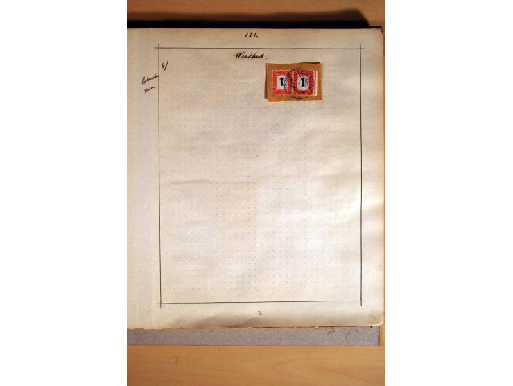 1915/20, Stempelsammlung der Mandatszeit mit einigen hundert Briefstücken und auch losen Marken, dabei viele bessere Stempel 