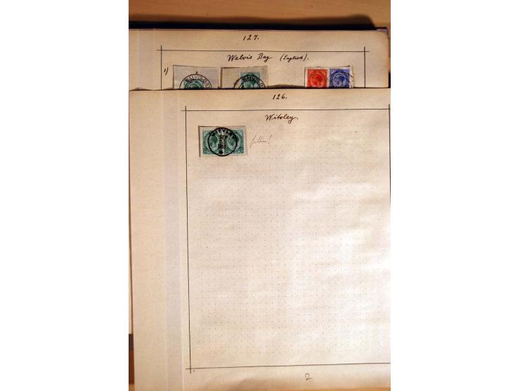 1915/20, Stempelsammlung der Mandatszeit mit einigen hundert Briefstücken und auch losen Marken, dabei viele bessere Stempel 