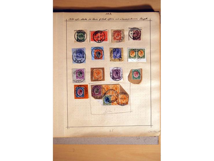 1915/20, Stempelsammlung der Mandatszeit mit einigen hundert Briefstücken und auch losen Marken, dabei viele bessere Stempel 