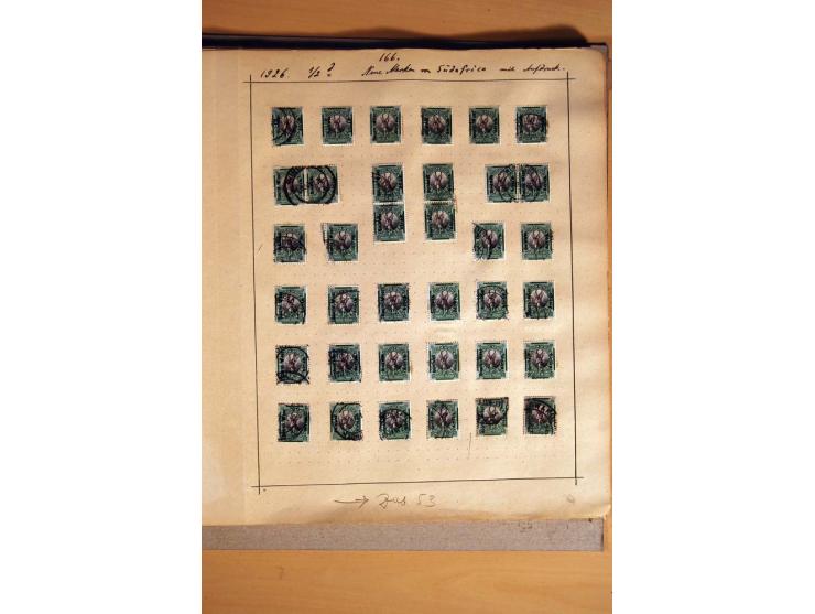 1915/20, Stempelsammlung der Mandatszeit mit einigen hundert Briefstücken und auch losen Marken, dabei viele bessere Stempel 