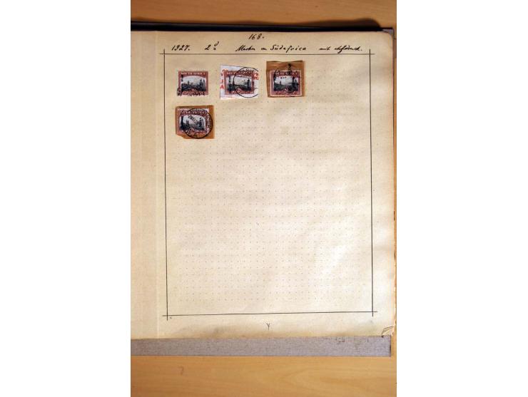 1915/20, Stempelsammlung der Mandatszeit mit einigen hundert Briefstücken und auch losen Marken, dabei viele bessere Stempel 