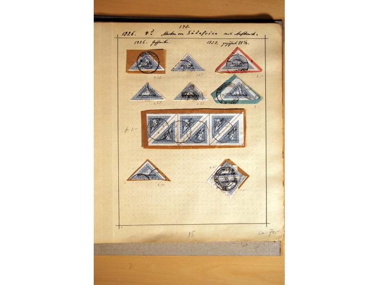 1915/20, Stempelsammlung der Mandatszeit mit einigen hundert Briefstücken und auch losen Marken, dabei viele bessere Stempel 
