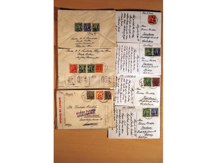 1937/41, 13 Briefe/Ansichtskarten aus gleicher Korrespondenz von Shanghai nach Deutschland