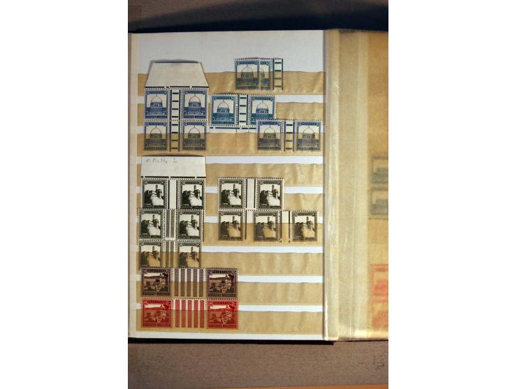 1927/45, postfrisches Lot Paare und 4er-Blocks mit Zwischensteg sowie Ober- und Unterrandstücke mit Platten-Nr., dabei wenige