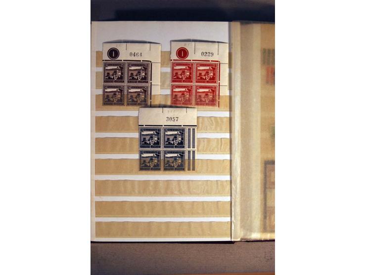 1927/45, postfrisches Lot Paare und 4er-Blocks mit Zwischensteg sowie Ober- und Unterrandstücke mit Platten-Nr., dabei wenige