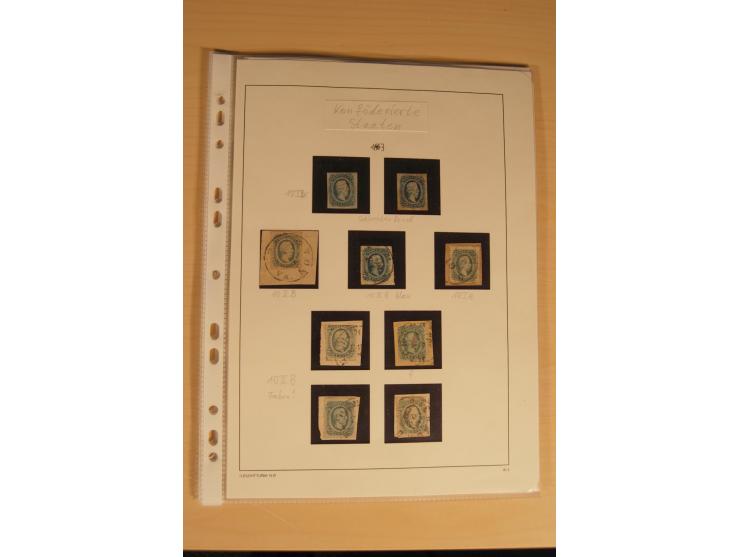 1847/93, gestempelte reichhaltige Sammlung mit Konföderierten Staaten sowie einer ganzen Reihe von zum Teil interessanten Bri