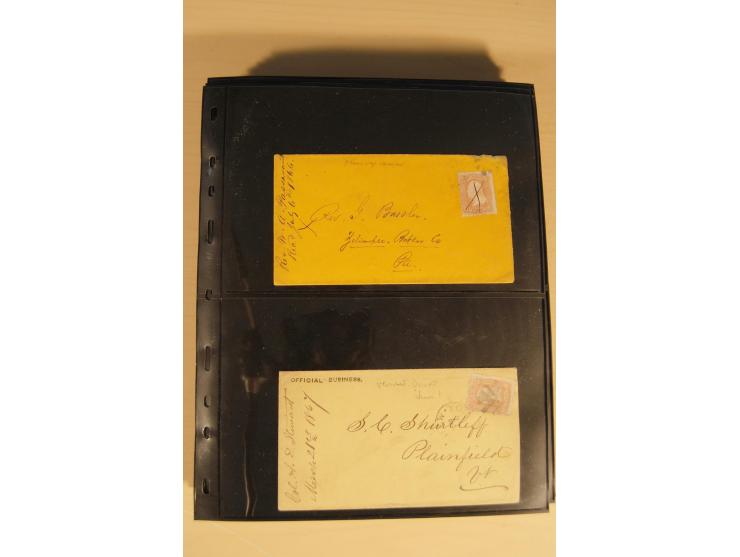 1847/93, gestempelte reichhaltige Sammlung mit Konföderierten Staaten sowie einer ganzen Reihe von zum Teil interessanten Bri