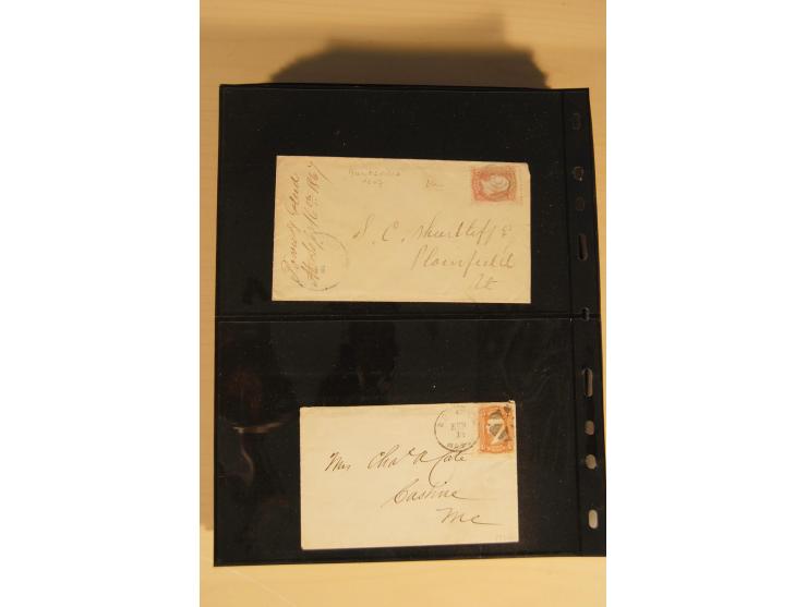 1847/93, gestempelte reichhaltige Sammlung mit Konföderierten Staaten sowie einer ganzen Reihe von zum Teil interessanten Bri