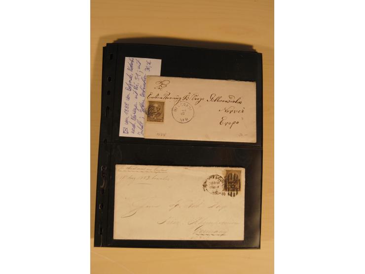 1847/93, gestempelte reichhaltige Sammlung mit Konföderierten Staaten sowie einer ganzen Reihe von zum Teil interessanten Bri