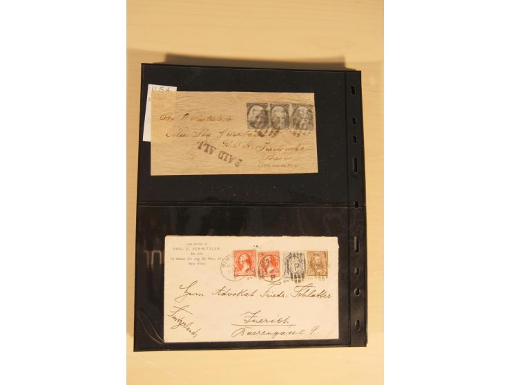 1847/93, gestempelte reichhaltige Sammlung mit Konföderierten Staaten sowie einer ganzen Reihe von zum Teil interessanten Bri