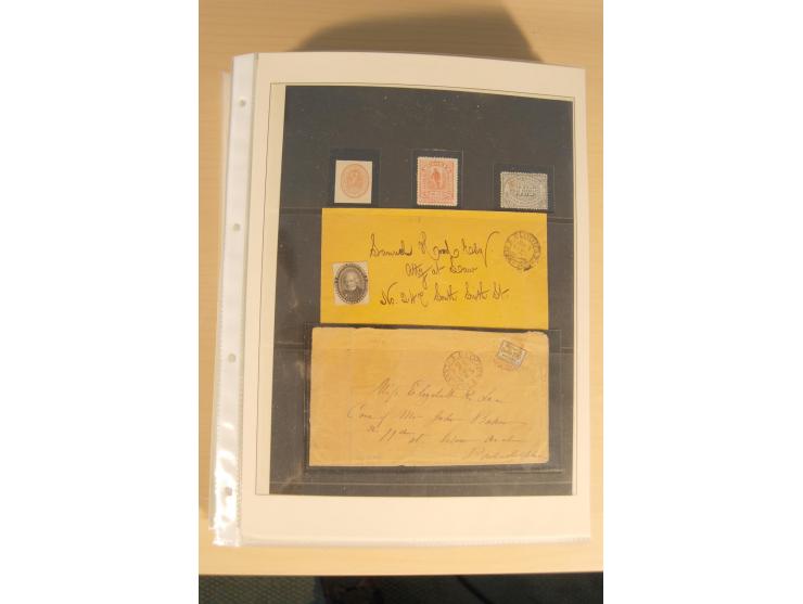 1847/93, gestempelte reichhaltige Sammlung mit Konföderierten Staaten sowie einer ganzen Reihe von zum Teil interessanten Bri