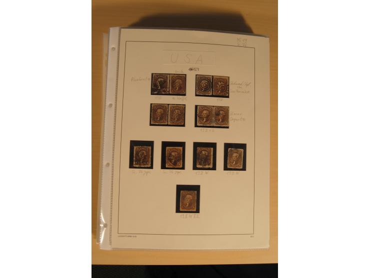 1847/93, gestempelte reichhaltige Sammlung mit Konföderierten Staaten sowie einer ganzen Reihe von zum Teil interessanten Bri