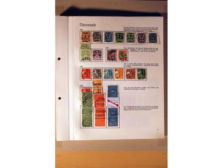 1851/1978, vorwiegend gestempelte Sammlung in "Sprechenden Behrens-Alben", dabei Dänemark Mi.-Nr. 3-6 gestempelt, 10 gestempe
