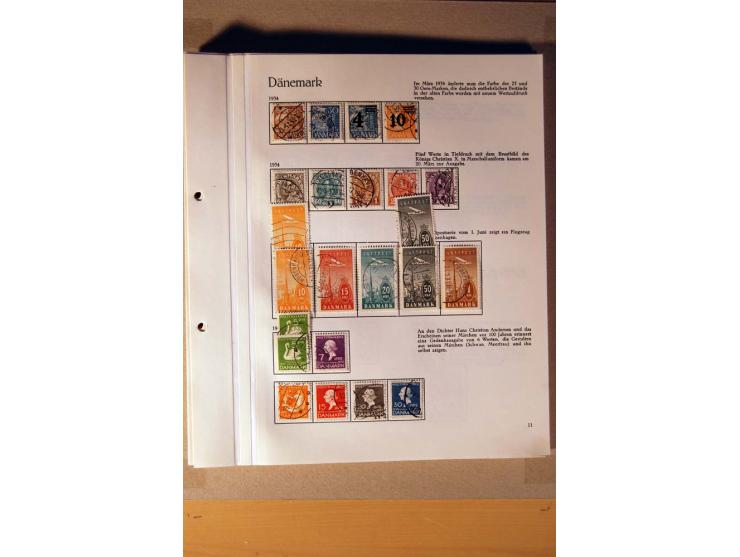 1851/1978, vorwiegend gestempelte Sammlung in "Sprechenden Behrens-Alben", dabei Dänemark Mi.-Nr. 3-6 gestempelt, 10 gestempe