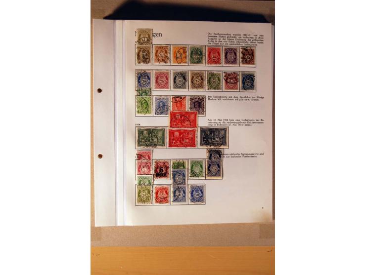 1851/1978, vorwiegend gestempelte Sammlung in "Sprechenden Behrens-Alben", dabei Dänemark Mi.-Nr. 3-6 gestempelt, 10 gestempe