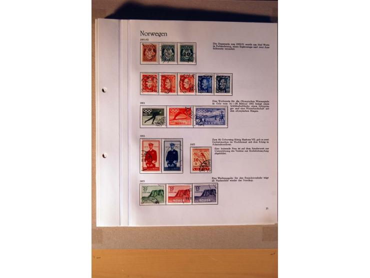 1851/1978, vorwiegend gestempelte Sammlung in "Sprechenden Behrens-Alben", dabei Dänemark Mi.-Nr. 3-6 gestempelt, 10 gestempe