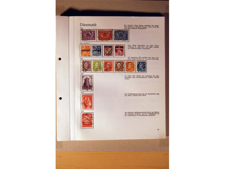 1851/1978, vorwiegend gestempelte Sammlung in "Sprechenden Behrens-Alben", dabei Dänemark Mi.-Nr. 3-6 gestempelt, 10 gestempe