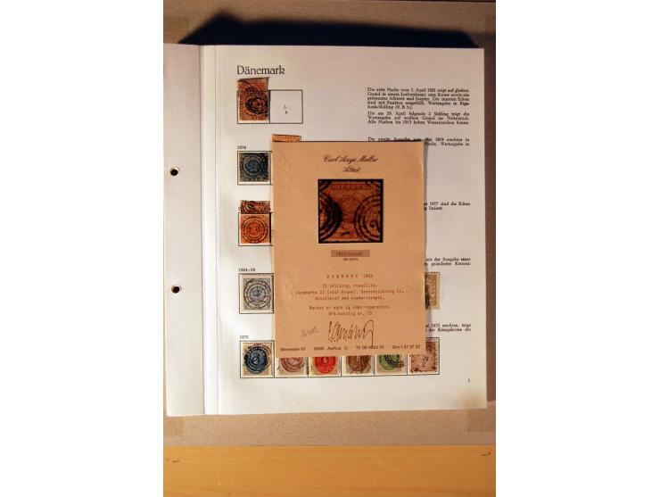 1851/1978, vorwiegend gestempelte Sammlung in "Sprechenden Behrens-Alben", dabei Dänemark Mi.-Nr. 3-6 gestempelt, 10 gestempe