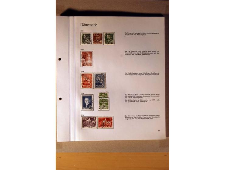 1851/1978, vorwiegend gestempelte Sammlung in "Sprechenden Behrens-Alben", dabei Dänemark Mi.-Nr. 3-6 gestempelt, 10 gestempe