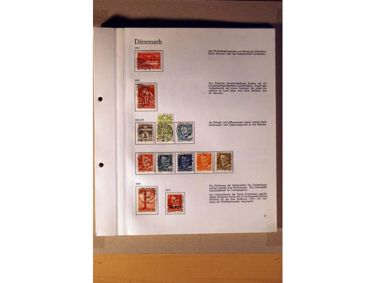 1851/1978, vorwiegend gestempelte Sammlung in "Sprechenden Behrens-Alben", dabei Dänemark Mi.-Nr. 3-6 gestempelt, 10 gestempe