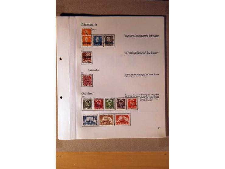 1851/1978, vorwiegend gestempelte Sammlung in "Sprechenden Behrens-Alben", dabei Dänemark Mi.-Nr. 3-6 gestempelt, 10 gestempe