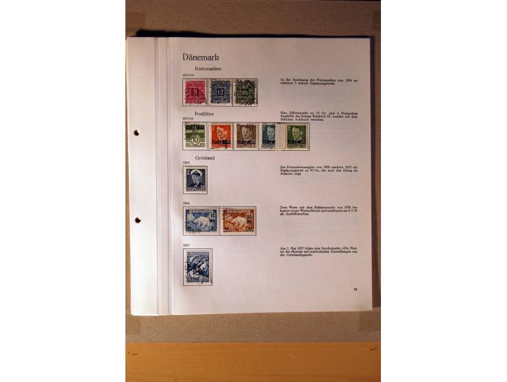 1851/1978, vorwiegend gestempelte Sammlung in "Sprechenden Behrens-Alben", dabei Dänemark Mi.-Nr. 3-6 gestempelt, 10 gestempe