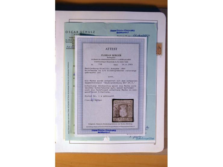 Baden bis Württemberg, ungebrauchte und gestempelte, sehr reichhaltige Sammlung mit u.a. Bayern Nr. 1, Bergedorf Nr. 1a, 3, 4