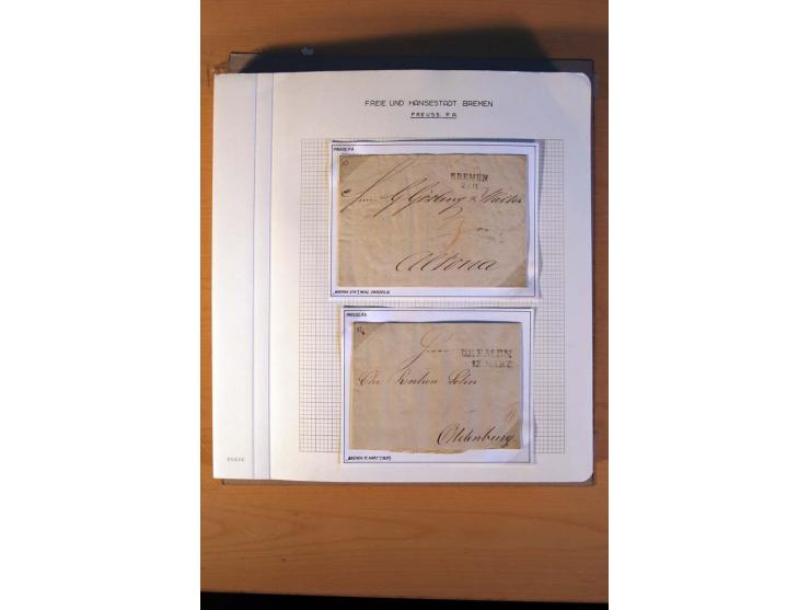 1785/1867, schöne alte Sammlung, beginnend mit diversen Vorphila- und unfrankierten Briefen, dabei bar bezahlter Brief nach M