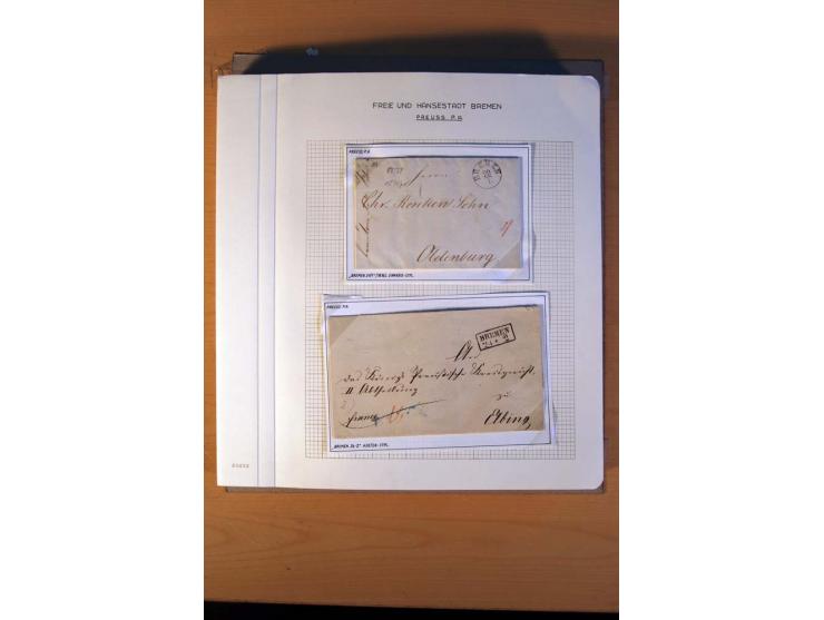 1785/1867, schöne alte Sammlung, beginnend mit diversen Vorphila- und unfrankierten Briefen, dabei bar bezahlter Brief nach M