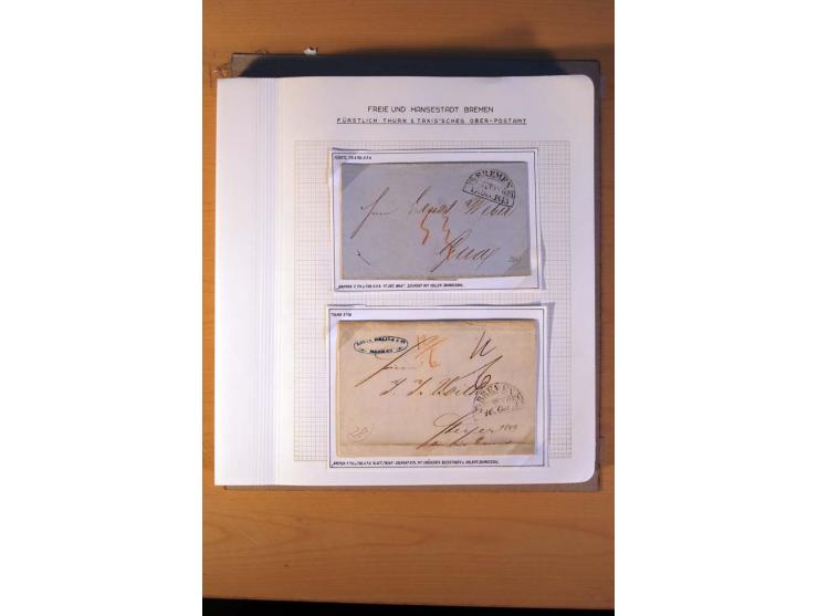 1785/1867, schöne alte Sammlung, beginnend mit diversen Vorphila- und unfrankierten Briefen, dabei bar bezahlter Brief nach M