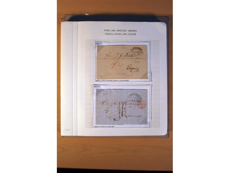 1785/1867, schöne alte Sammlung, beginnend mit diversen Vorphila- und unfrankierten Briefen, dabei bar bezahlter Brief nach M