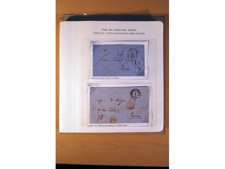 1785/1867, schöne alte Sammlung, beginnend mit diversen Vorphila- und unfrankierten Briefen, dabei bar bezahlter Brief nach M