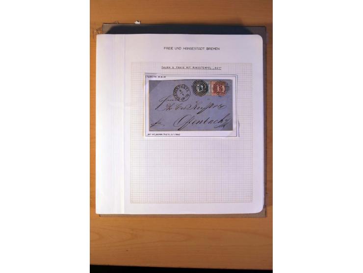 1785/1867, schöne alte Sammlung, beginnend mit diversen Vorphila- und unfrankierten Briefen, dabei bar bezahlter Brief nach M