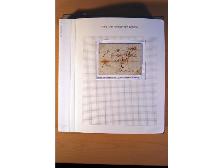 1785/1867, schöne alte Sammlung, beginnend mit diversen Vorphila- und unfrankierten Briefen, dabei bar bezahlter Brief nach M