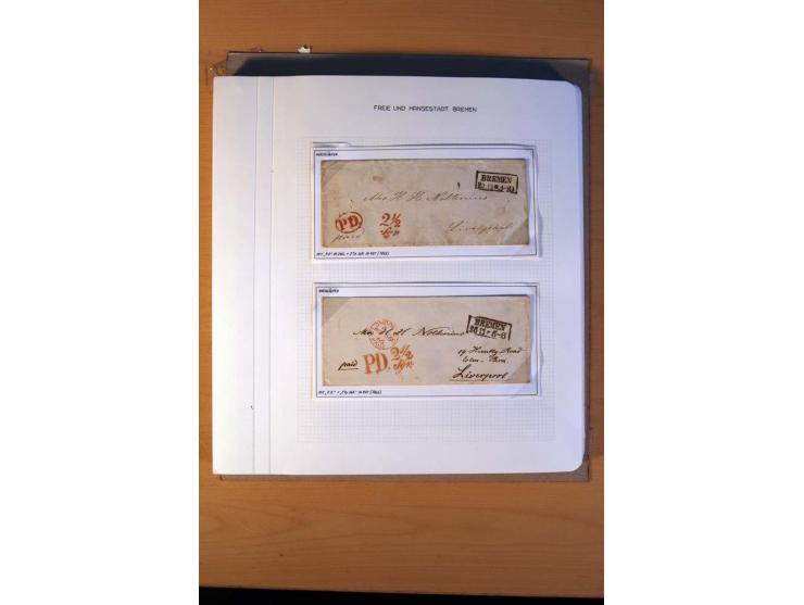 1785/1867, schöne alte Sammlung, beginnend mit diversen Vorphila- und unfrankierten Briefen, dabei bar bezahlter Brief nach M
