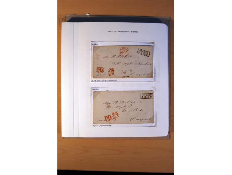 1785/1867, schöne alte Sammlung, beginnend mit diversen Vorphila- und unfrankierten Briefen, dabei bar bezahlter Brief nach M
