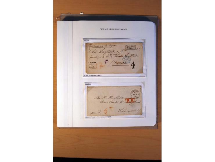 1785/1867, schöne alte Sammlung, beginnend mit diversen Vorphila- und unfrankierten Briefen, dabei bar bezahlter Brief nach M
