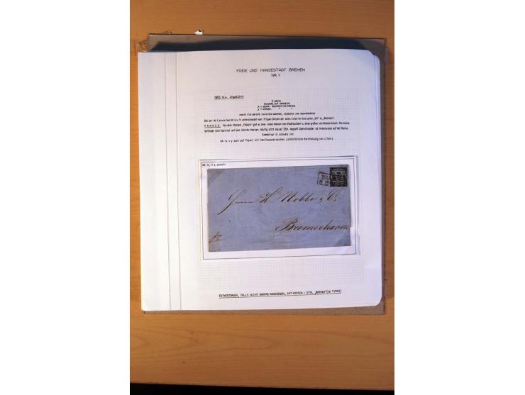 1785/1867, schöne alte Sammlung, beginnend mit diversen Vorphila- und unfrankierten Briefen, dabei bar bezahlter Brief nach M