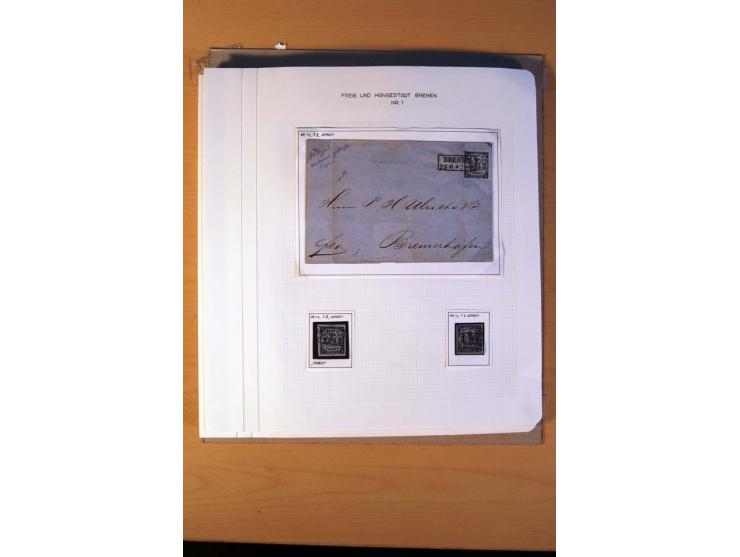 1785/1867, schöne alte Sammlung, beginnend mit diversen Vorphila- und unfrankierten Briefen, dabei bar bezahlter Brief nach M