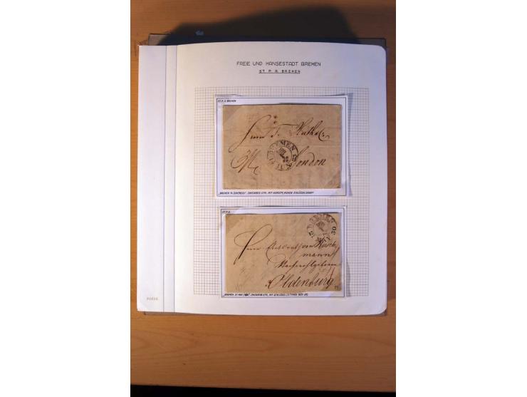 1785/1867, schöne alte Sammlung, beginnend mit diversen Vorphila- und unfrankierten Briefen, dabei bar bezahlter Brief nach M